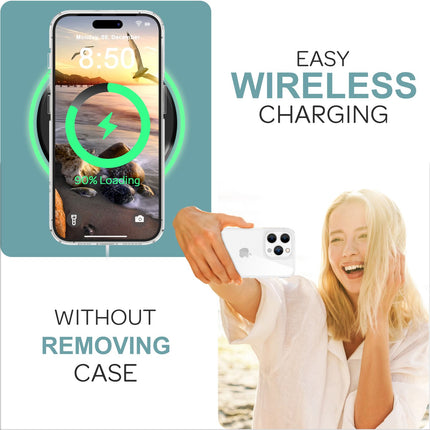 NALIA Klare Kratzfeste Acryl Hülle für iPhone 16 Pro Max, Harte Schutzhülle mit Silikon-Rahmen, Transparente Handyhülle