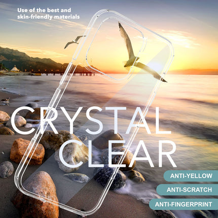 NALIA Klare Kratzfeste Acryl Hülle für iPhone 16 Pro Max, Harte Schutzhülle mit Silikon-Rahmen, Transparente Handyhülle