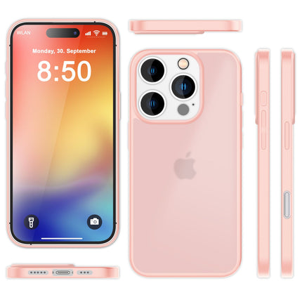 NALIA Matte Hybrid Hülle für iPhone 16 Pro Max, Anti-Fingerabdruck Acryl Rückseite, Cover Semi-Transparent