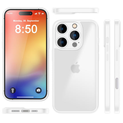 NALIA Matte Hybrid Hülle für iPhone 16 Pro Max, Anti-Fingerabdruck Acryl Rückseite, Cover Semi-Transparent