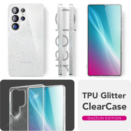 NALIA Dazzlin für Samsung Galaxy S25 Ultra Hülle, Funkelnde Transparente Glitzerhülle, Klare Anti-Gelb Schutzhülle mit Glitzer Pailletten, Durchsichtige Silikon Glitter Handyhülle