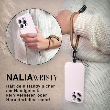 NALIA Wristy Universal Lanyard Handy-Kette für Smartphone & Handyhüllen, Handgelenk-Schlaufe mit Metallkarabiner, Verstellbares Trageband, Anti-Diebstahl Handyband