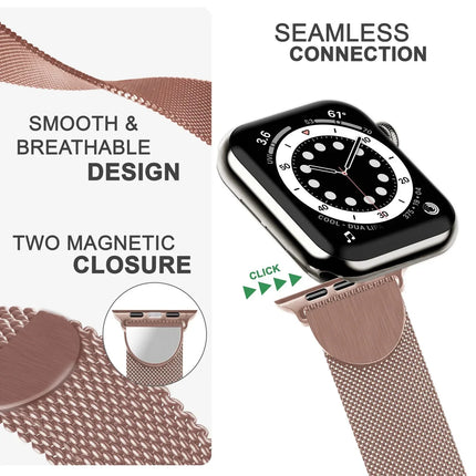Milanaise Metall Armband für Apple Watch SE/8/7/6/5/4/3/2/1, 38/40/41mm