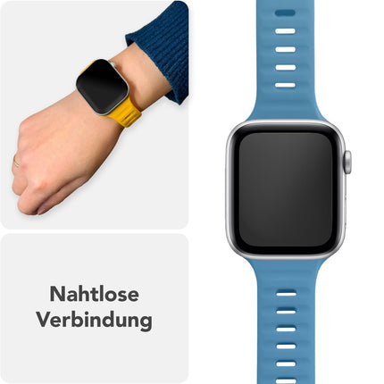 NALIA Motion Armband für Apple Watch Ultra/SE/10/9/8/7/6/5/4/3/2/1, Gehäusegröße 42/44/45/46/49mm, Soft Silikon Ersatz Sportarmband mit Steck-Pin Verschluss