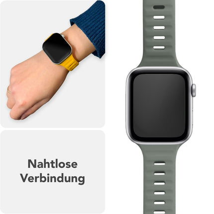 NALIA Motion Armband für Apple Watch Ultra/SE/10/9/8/7/6/5/4/3/2/1, Gehäusegröße 42/44/45/46/49mm, Soft Silikon Ersatz Sportarmband mit Steck-Pin Verschluss