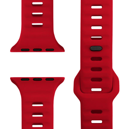 NALIA Motion Armband für Apple Watch Ultra/SE/10/9/8/7/6/5/4/3/2/1, Gehäusegröße 42/44/45/46/49mm, Soft Silikon Ersatz Sportarmband mit Steck-Pin Verschluss