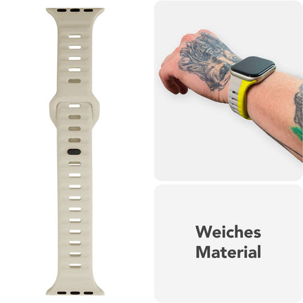 NALIA Motion Armband für Apple Watch Ultra/SE/10/9/8/7/6/5/4/3/2/1, Gehäusegröße 42/44/45/46/49mm, Soft Silikon Ersatz Sportarmband mit Steck-Pin Verschluss