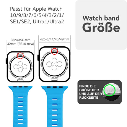 NALIA Motion Armband für Apple Watch Ultra/SE/10/9/8/7/6/5/4/3/2/1, Gehäusegröße 42/44/45/46/49mm, Soft Silikon Ersatz Sportarmband mit Steck-Pin Verschluss