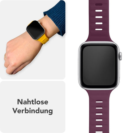 NALIA Motion Armband für Apple Watch Ultra/SE/10/9/8/7/6/5/4/3/2/1, Gehäusegröße 42/44/45/46/49mm, Soft Silikon Ersatz Sportarmband mit Steck-Pin Verschluss