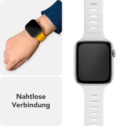 NALIA Motion Armband für Apple Watch Ultra/SE/10/9/8/7/6/5/4/3/2/1, Gehäusegröße 42/44/45/46/49mm, Soft Silikon Ersatz Sportarmband mit Steck-Pin Verschluss
