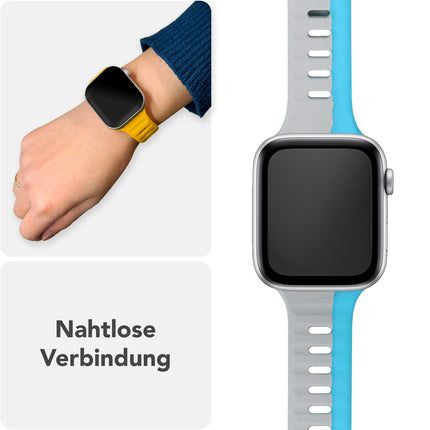 NALIA Motion Armband für Apple Watch Ultra/SE/10/9/8/7/6/5/4/3/2/1, Gehäusegröße 42/44/45/46/49mm, Soft Silikon Ersatz Sportarmband mit Steck-Pin Verschluss