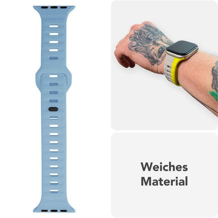 NALIA Motion Armband für Apple Watch Ultra/SE/10/9/8/7/6/5/4/3/2/1, Gehäusegröße 42/44/45/46/49mm, Soft Silikon Ersatz Sportarmband mit Steck-Pin Verschluss