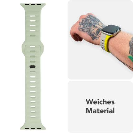 NALIA Motion Armband für Apple Watch Ultra/SE/10/9/8/7/6/5/4/3/2/1, Gehäusegröße 42/44/45/46/49mm, Soft Silikon Ersatz Sportarmband mit Steck-Pin Verschluss