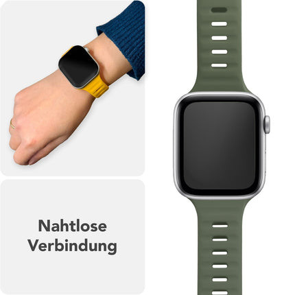 NALIA Motion Armband für Apple Watch Ultra/SE/10/9/8/7/6/5/4/3/2/1, Gehäusegröße 42/44/45/46/49mm, Soft Silikon Ersatz Sportarmband mit Steck-Pin Verschluss