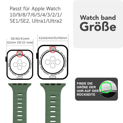 NALIA Motion Armband für Apple Watch Ultra/SE/10/9/8/7/6/5/4/3/2/1, Gehäusegröße 42/44/45/46/49mm, Soft Silikon Ersatz Sportarmband mit Steck-Pin Verschluss