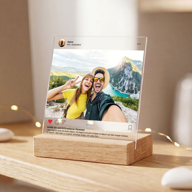 SEO. Dein Post als Socialglas mit Foto & Wunschtext - Social Media Geschenk - Linkreich
