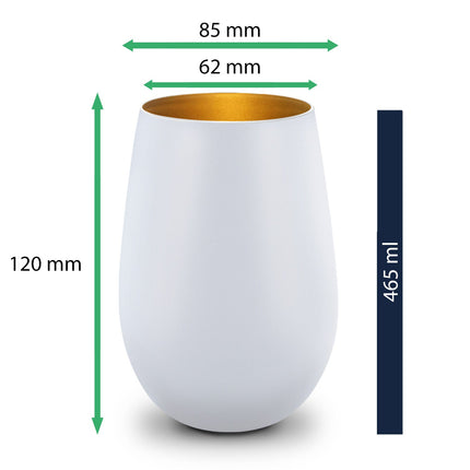 SEO. Deko Windlicht aus Glas mit Gravur - Die große Liebe - Personalisiert mit Name und Datum - Weiß - Gold Linkreich
