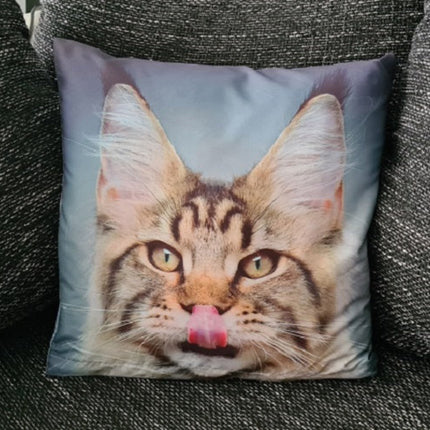 SEO. Dekorativer Tier Kissenbezug: Katze - 40cm x 40cm - Linkreich