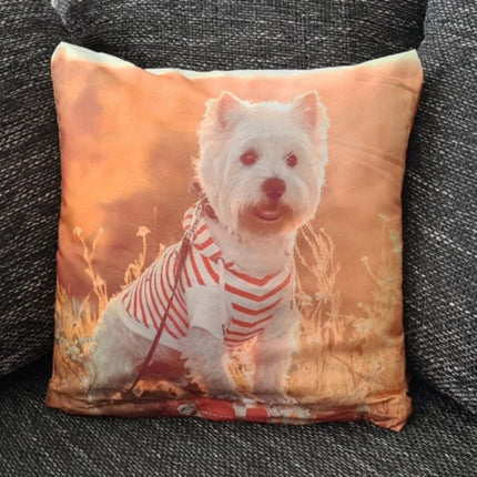 SEO. Dekorativer Tier Kissenbezug: Süßer Hund - 40cm x 40cm - Linkreich
