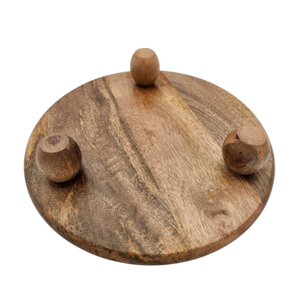 Dekoteller rund auf Füßen Kerzentablett Mangoholz 29 cm Holztablett Blumenhocker Dekorativ (Dekoteller) kaufen bei Linkreich – Jetzt entdecken!
