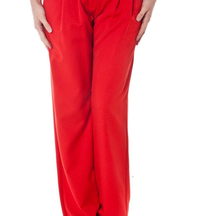 SEO. DENNY ROSE Rote Hose Damen – Rohrbein mit Knopfleiste für Frühjahr/Sommer - Rot Linkreich