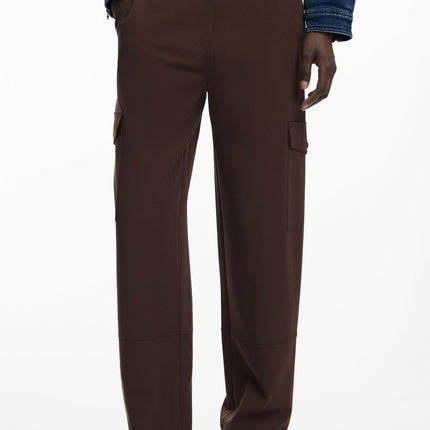 SEO. DESIGUAL Damen Hose schwarz – Palazzo-Hose mit Seitentaschen für Herbst/Winter - Braun Linkreich