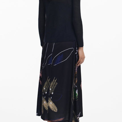 SEO. DESIGUAL Damen Kleid Weiß – Langes Design mit abnehmbaren Herzärmern | soulluna.de - Schwarz Linkreich