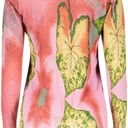 SEO. DESIGUAL Damen-Puff in Rosa – Langärmliges T-Shirt mit Blattmuster für Frühjahr/Sommer - Rosa Linkreich
