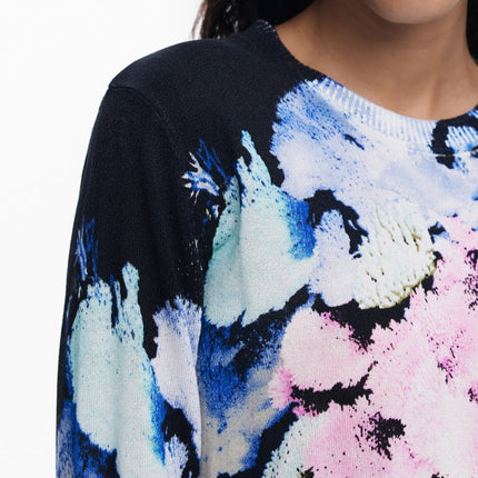 SEO. DESIGUAL Damen Pullover schwarz – Langärmliges gemustertes Hemd für Herbst/Winter - Schwarz Linkreich