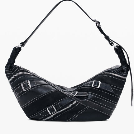 SEO. DESIGUAL Damen Tasche schwarz – Verstellbare Schultertasche mit Fibonacci - Muster - Schwarz Linkreich