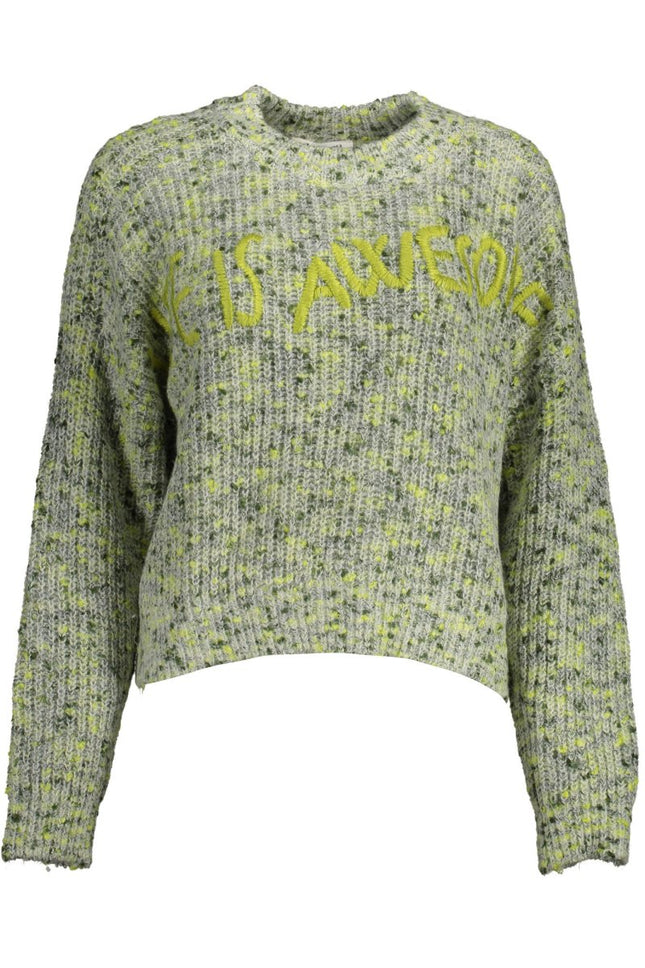 SEO. DESIGUAL Damenpullover Grün – Langarmshirt mit Stickerei für Herbst/Winter | soulluna.de - Grün Linkreich