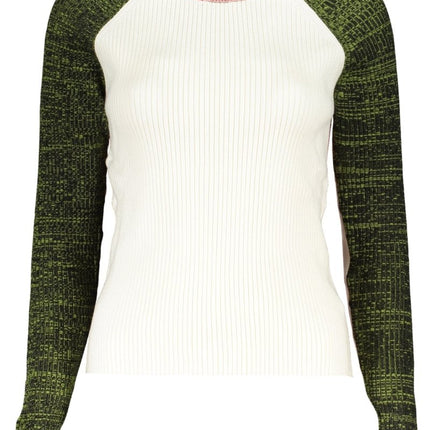 SEO. DESIGUAL Damenpullover weiß – Langärmliger Rundhals-Pullover für Herbst/Winter - Weiß Linkreich
