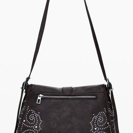 SEO. DESIGUAL Damentasche Braun – Verstellbare Schultertasche mit Nieten - Details für Damen - Braun Linkreich