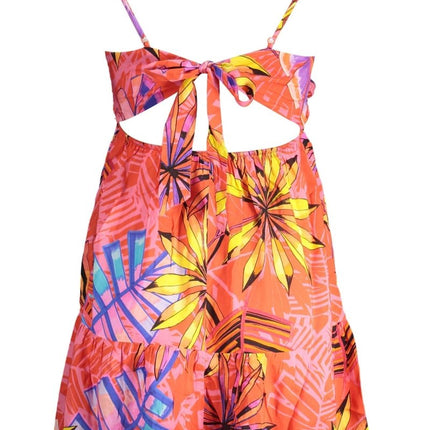 SEO. DESIGUAL Kurzes Kleid Damen Rot – Sommerkleid mit V - Ausschnitt & nacktem Rücken - Rot Linkreich