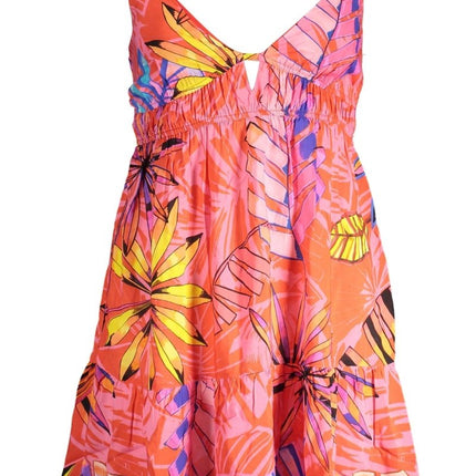 SEO. DESIGUAL Kurzes Kleid Damen Rot – Sommerkleid mit V - Ausschnitt & nacktem Rücken - Rot Linkreich