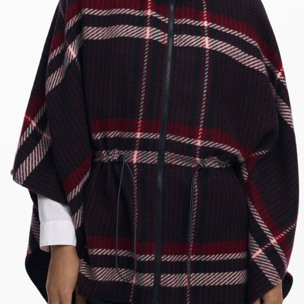 SEO. DESIGUAL Poncho Damen Schwarz – Aldama-Karos Design mit Reißverschluss | soulluna.de - Schwarz Linkreich