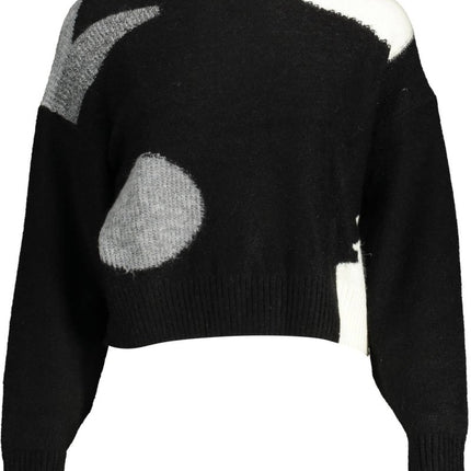 SEO. DESIGUAL Pullover Damen Schwarz – Langarmshirt mit Kontrastdetails für Herbst/Winter - Schwarz Linkreich