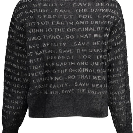 SEO. DESIGUAL Pullover Damen Schwarz – Langarmshirt mit Kontrastdetails für Herbst/Winter - Schwarz Linkreich
