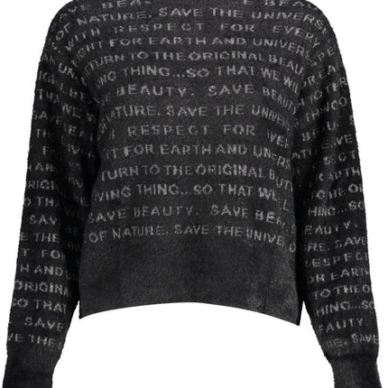 SEO. DESIGUAL Pullover Damen Schwarz – Langarmshirt mit Kontrastdetails für Herbst/Winter - Schwarz Linkreich