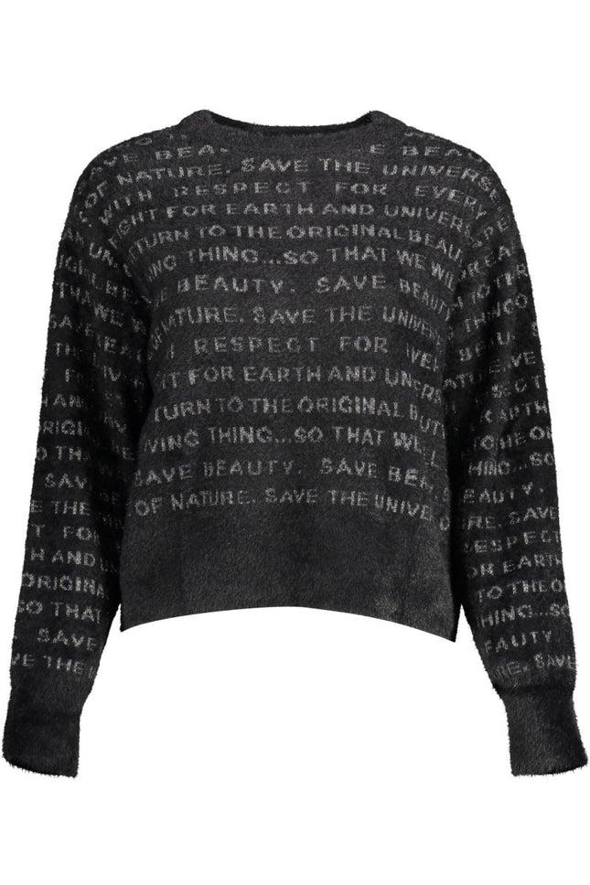 SEO. DESIGUAL Pullover Damen Schwarz – Langarmshirt mit Kontrastdetails für Herbst/Winter - Schwarz Linkreich