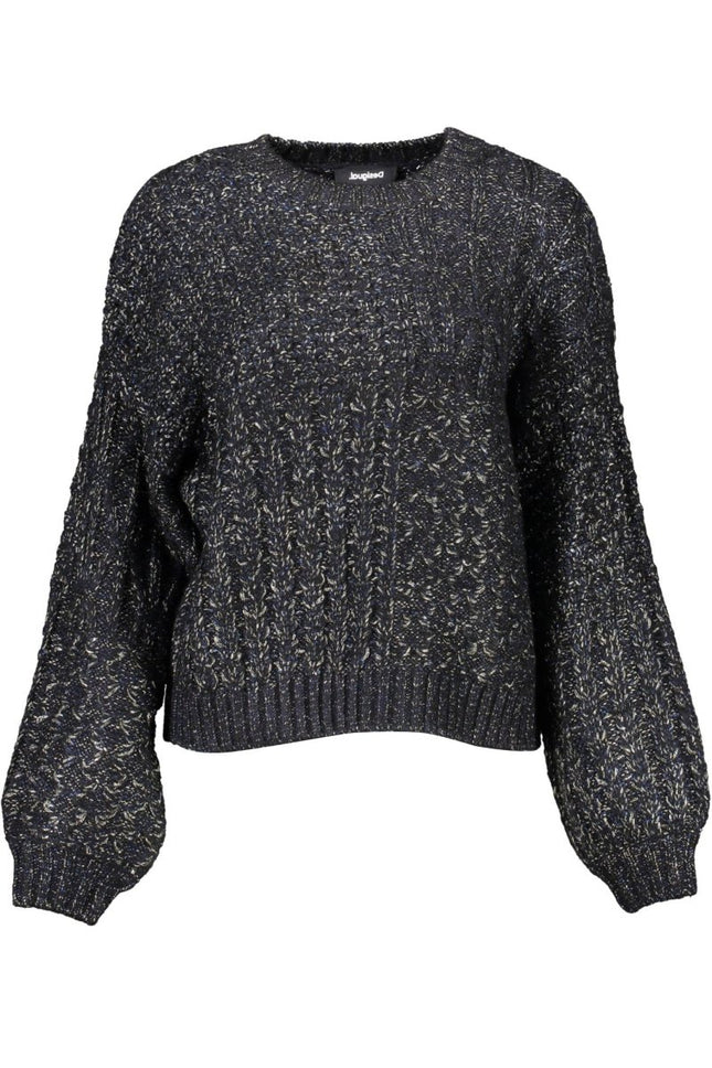 SEO. DESIGUAL Pullover Damen Schwarz – Langarmshirt mit Kontrastdetails für Herbst/Winter - Schwarz Linkreich