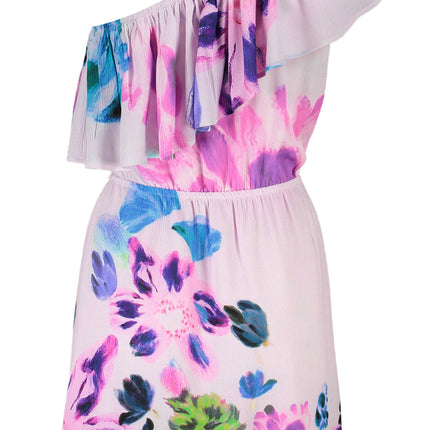 DESIGUAL Kurzes Kleid Damen Rosa – Schulterfrei mit elastischer Taille | soulluna.de