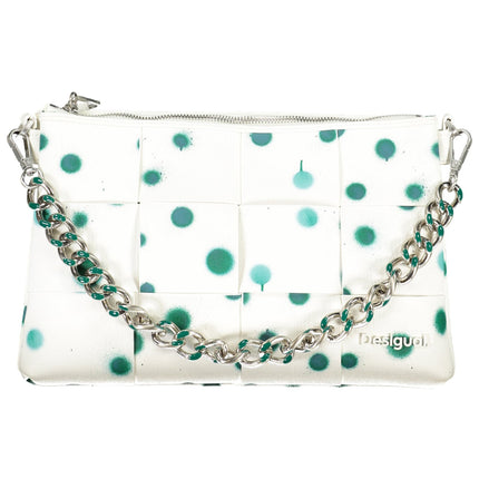 DESIGUAL Damentasche Weiß – Polka Dot Design mit abnehmbarem Schultergurt