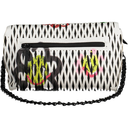 DESIGUAL Damentasche Weiß – Verstellbare Handtasche mit Kontrastdetails für den Alltag