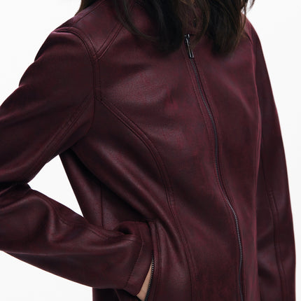 DESIGUAL Damen Jacke rot – Langarmjacke für Herbst/Winter mit Reißverschluss