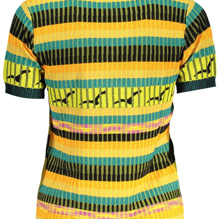 DESIGUAL Damen Pullover gelb – Kurzarm T-Shirt mit Kontrastdetails | soulluna.de