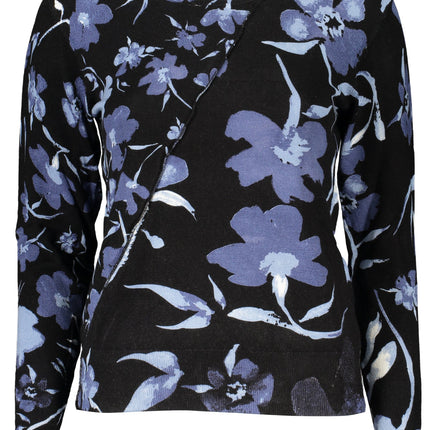 DESIGUAL Damenpullover schwarz – Langärmliger Rundhals-Pullover mit Kontrastdetails