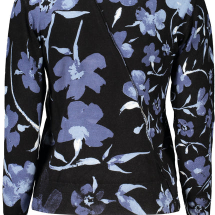DESIGUAL Damenpullover schwarz – Langärmliger Rundhals-Pullover mit Kontrastdetails
