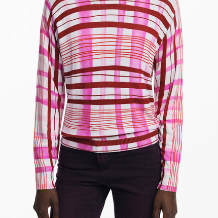DESIGUAL Rosa Pullover Damen – Langärmelig mit Kontrastdetails | soulluna.de