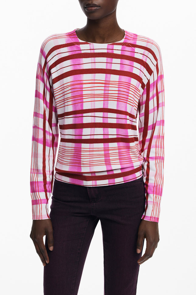 DESIGUAL Rosa Pullover Damen – Langärmelig mit Kontrastdetails | soulluna.de